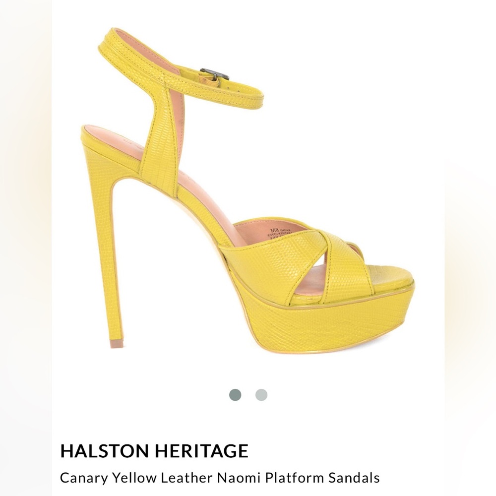 💛 NEW Halston Heritage Naomi Canary Yellow Platform Sandal 💛 Size 7
